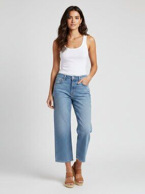 Joe's Jeans The Blake High Rise Wide Leg Crop Jeans Blue 27 Minor Flaw